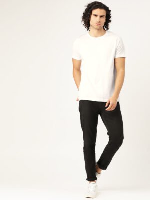 HinglishWear Men's Plain WHITE T-Shirt - Essential fashion staple for men's wardrobe. Shop now at www.hinglishwear.com.