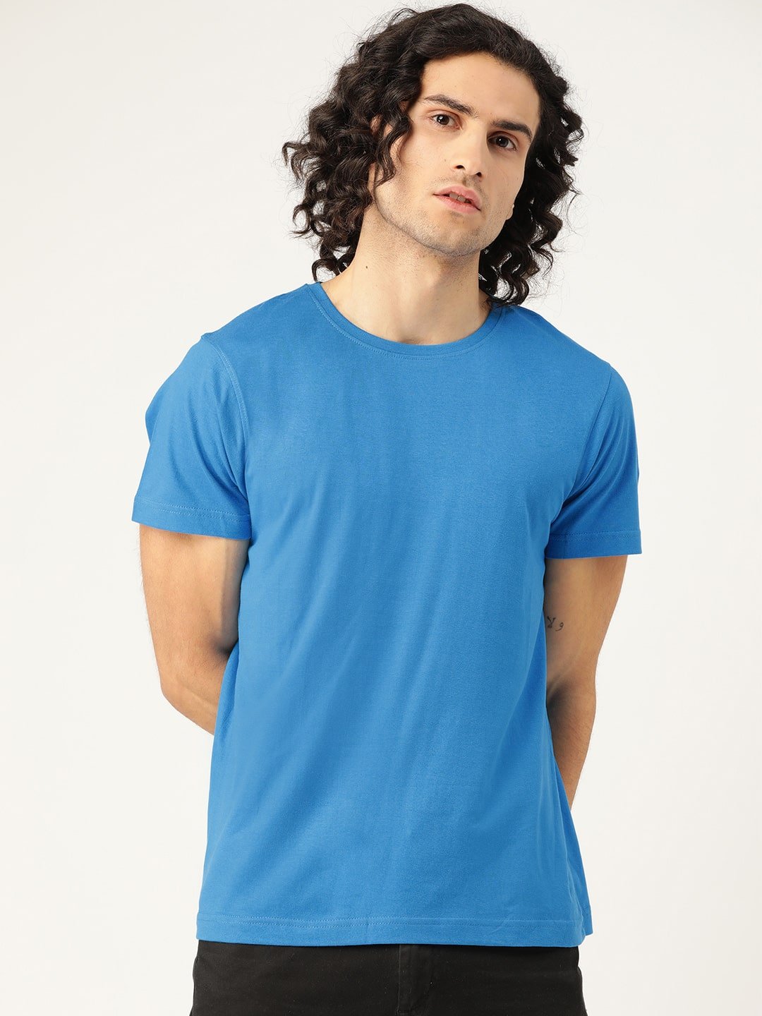 Hinglish Men's Sky Blue Round Neck  T-Shirt